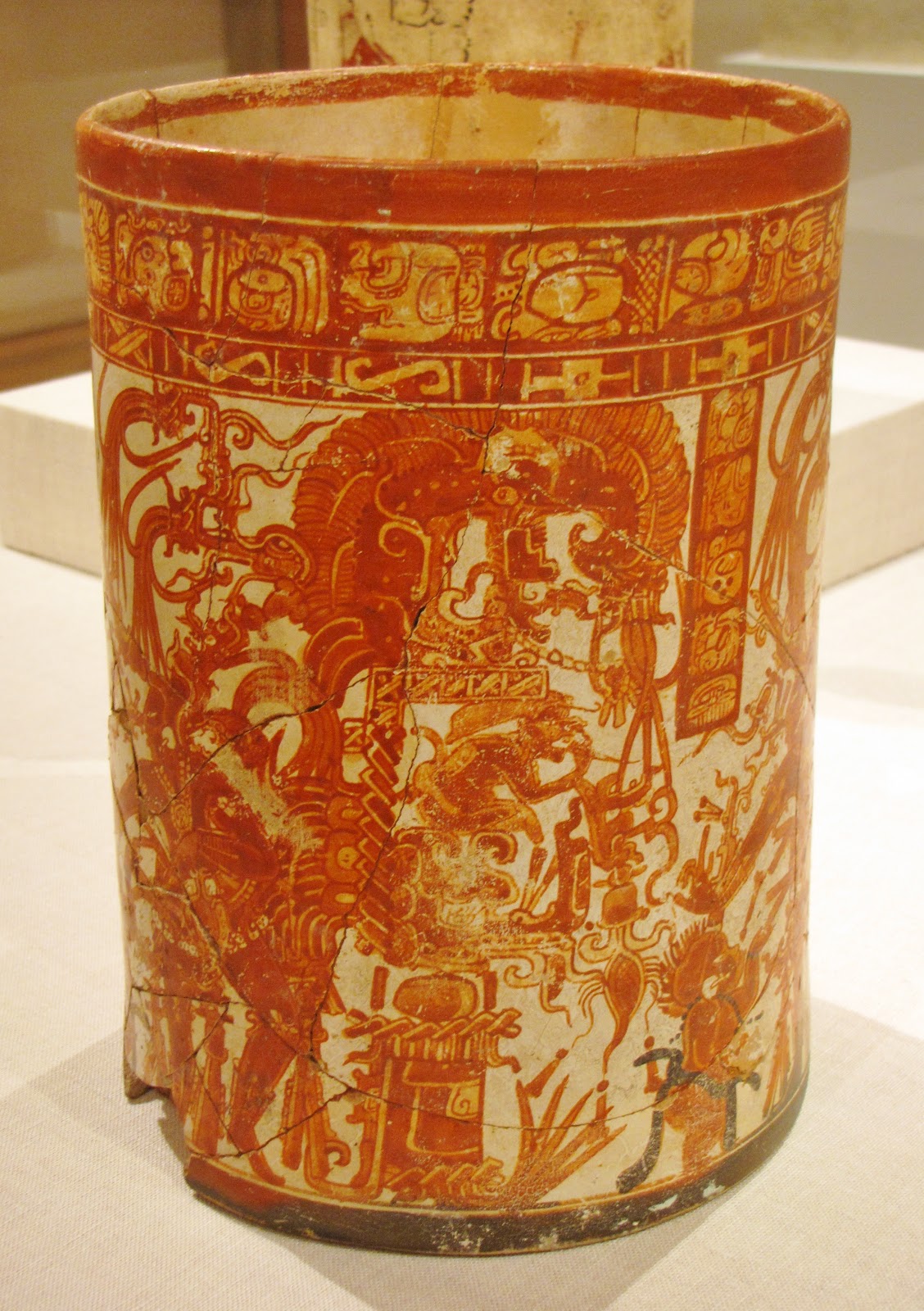 Vessel of the Dancing Lords, Ah Maxam (active mid-late 8th century), ceramic and pigment, 750/800 CE, Late Classic Maya; vicinity of Naranjo, Petén region, Guatemala