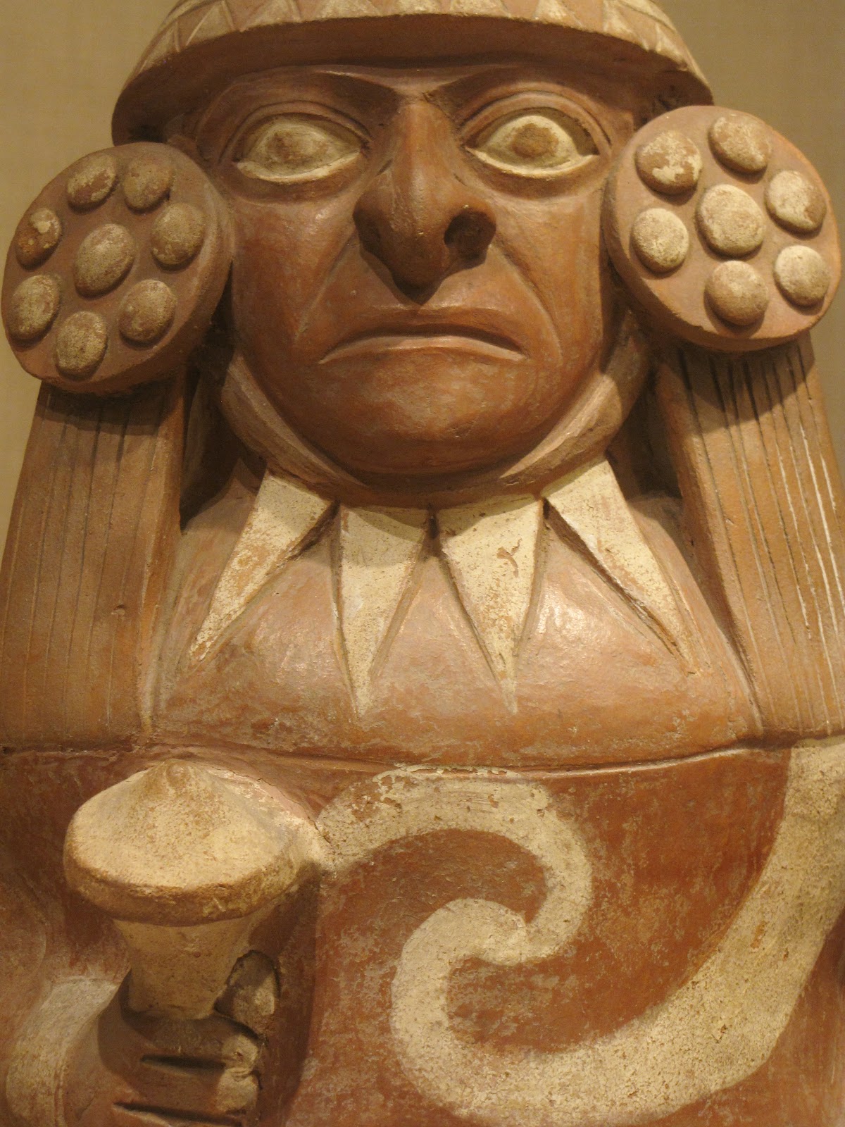 Jar in the Form of a Standing Figure, ceramic and pigment, 100 BCE/500 CE, Moche; North coast, Peru