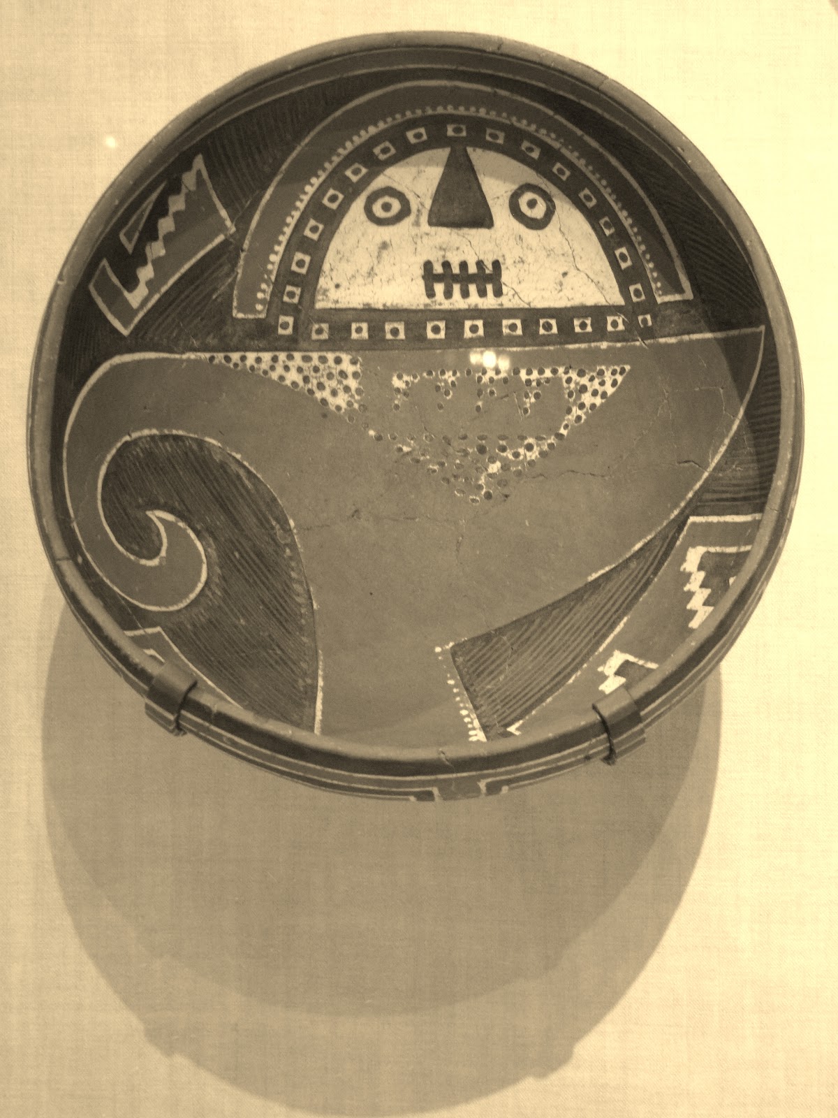 Bowl Depicting a Mask (Possibly a Katchina), above an Abstract Bighorn-Sheep Head, ceramic and pigment, 1300/1400 CE, Four Mile Polychrome, White Mountain Redware; Cibola region, east-central Arizona, United States