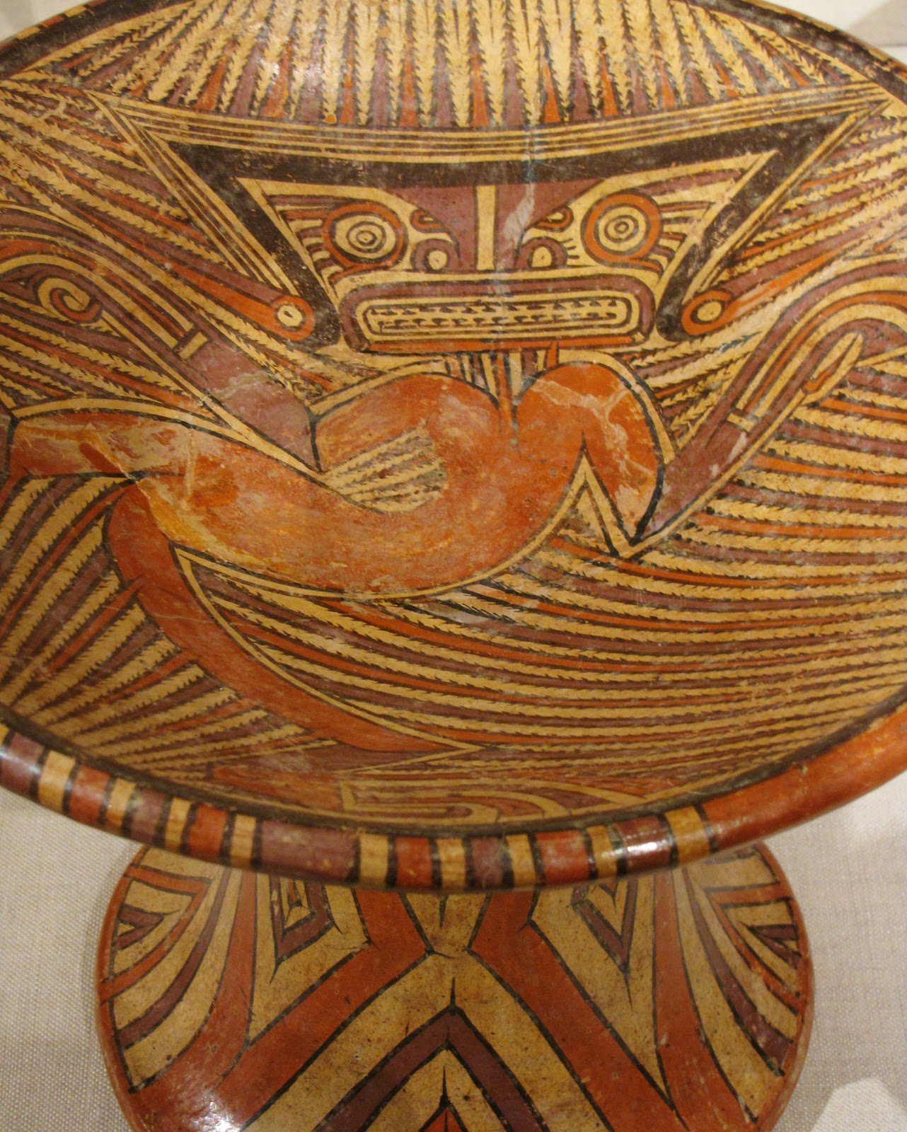 Pedestal Bowl, ceramic and pigment, 1100/1300 CE, Coclé; possibly La Peña, Veraguas province, Panama