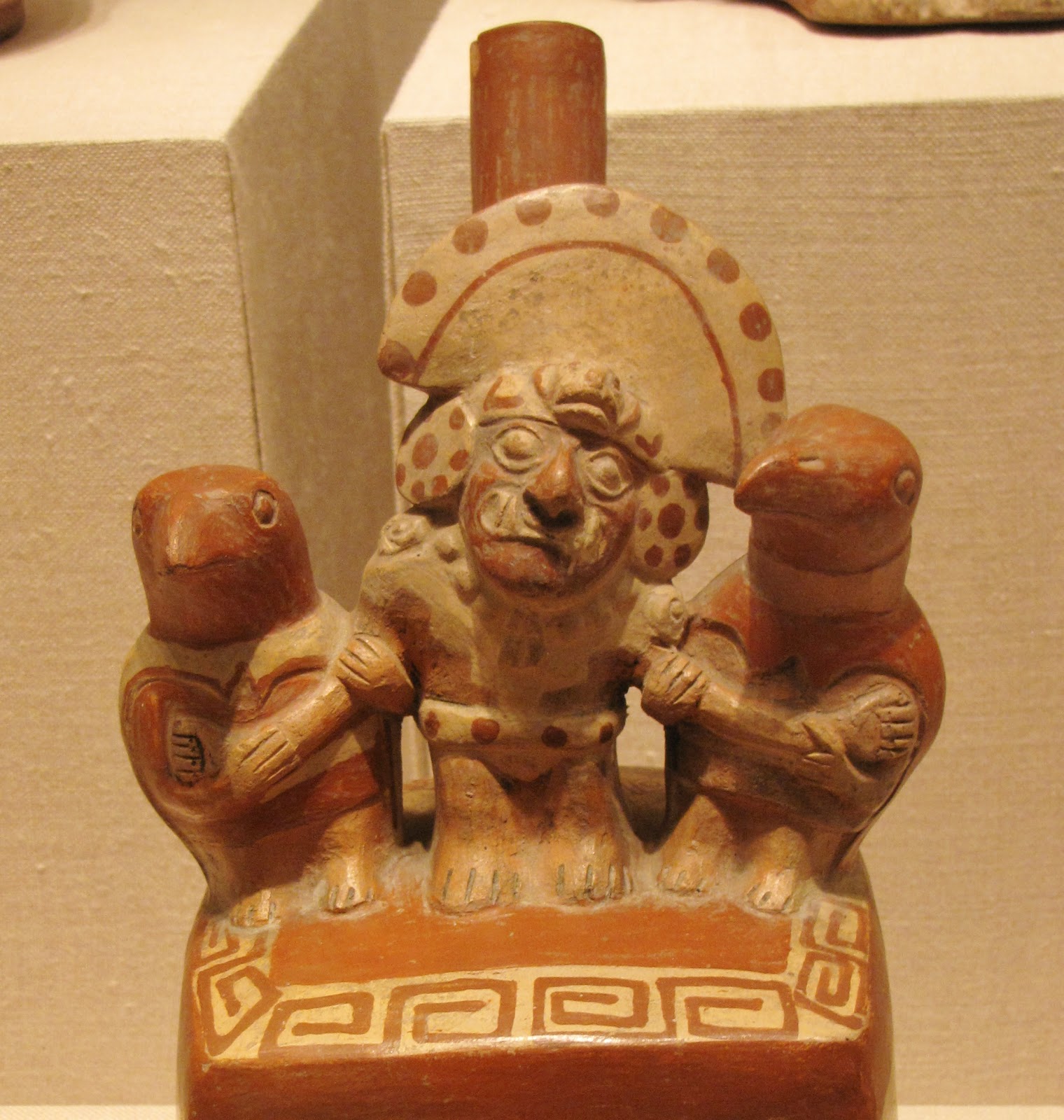 Vessel Depicting a Prisoner with Avian Captors, ceramic and pigment, 100 BCE/500 CE, Moche; North coast, Peru