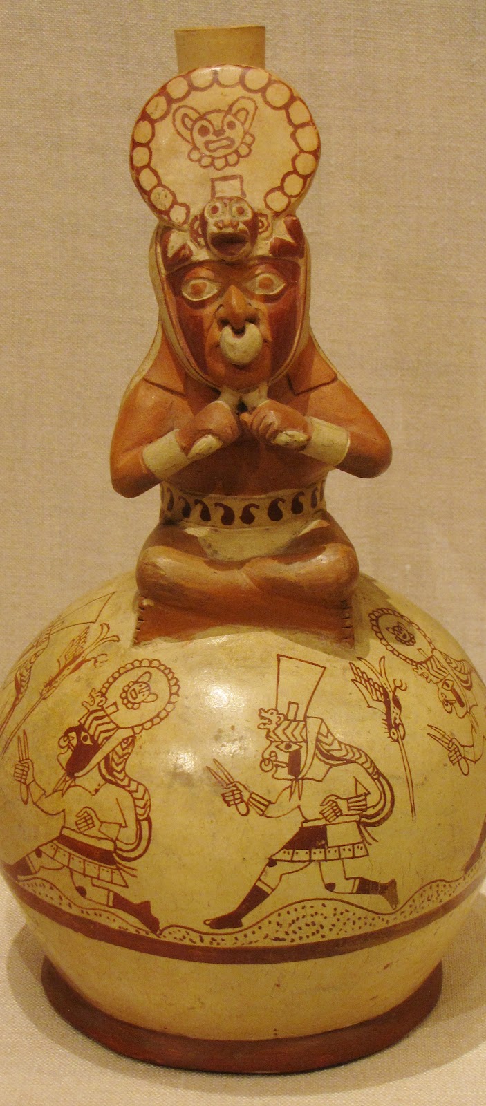 Vessel in the Form of a Royal Messenger, ceramic and pigment, 100 BCE/500 CE, Moche; North coast, Peru