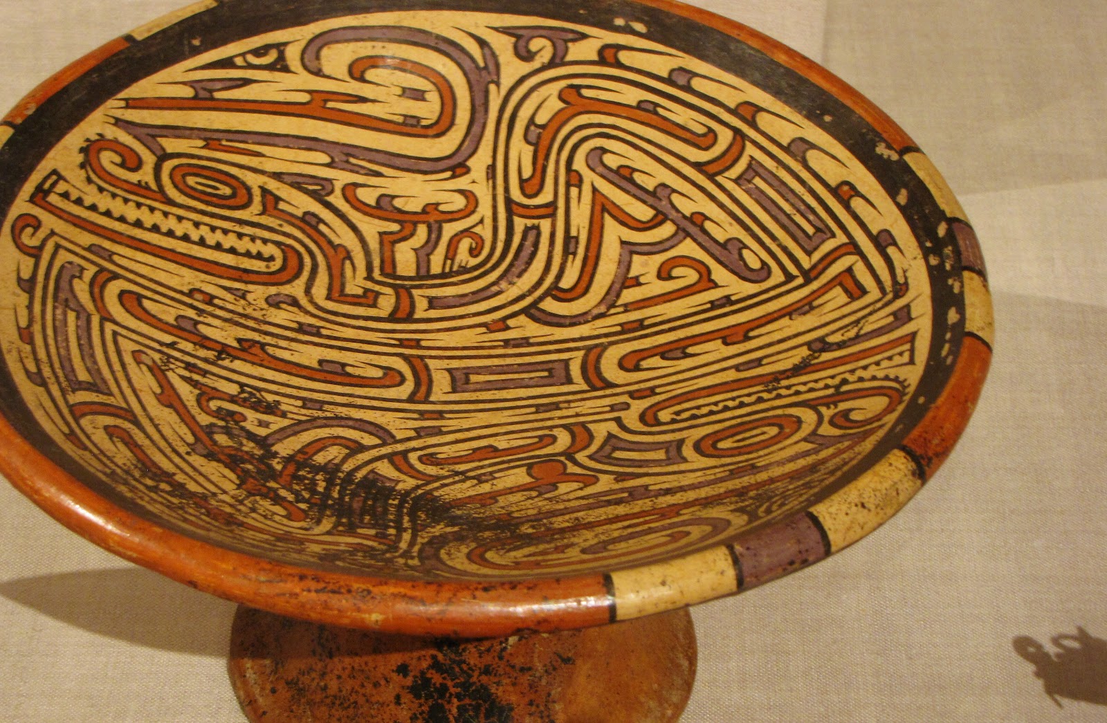 Pedestal Bowl, ceramic and pigment, 700/1100 CE, Coclé; possibly Los Santos province, Panama